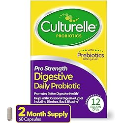 Culturelle Pro Strength Daily Probiotic, Digestive Health Capsules, Naturally Sourced Probiotic Strain Proven to Support Digestive and Immune Health, Gluten & Soy Free, Non-GMO, 60 Count