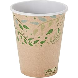 Dixie EcoSmart 12 oz 100% Recycled Fiber Hot Cup by GP PRO Georgia-Pacific, Fits Large Lids, 2342R CASE, 1000 Count 50 Cups Per Sleeve, 20 Sleeves Per Case