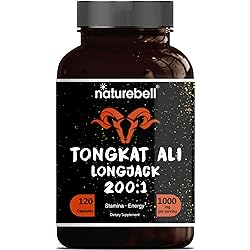 Tongkat Ali 200:1 as Long Jack Extract Eurycoma Longifolia, 1000mg Per Serving, 120 Capsules, Supports Energy, Stamina and Immune System for Men and Women, Indonesia Origin, Non-GMO
