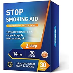 Sorelax Quit Smoking Patches, Step 2 to Help Quit Smoking, 14 mg, Delivered Over 24 Hours Transdermal System to Stop Smoking Aids That Work, 30 Patches, One Month Supply