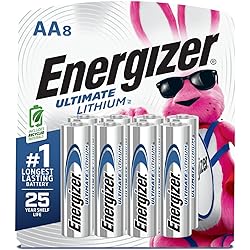 Energizer AA Lithium Batteries, World's Longest Lasting Double A Battery, Ultimate Lithium 8 Battery Count