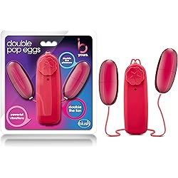B Yours Double Pop Eggs - Remote Control Vibrator with Tunable Vibrations - Pleasure 2 Erogenous Zones at The Same Time - Perfect Sex Toy for Couples Play - Eggs are Waterproof - Cerise