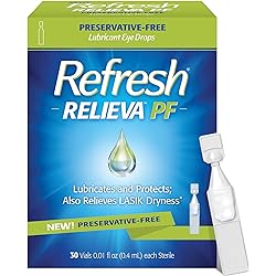 Refresh Relieva PF Lubricant Eye Drops, Preservative-Free, 0.01 Fl Oz Single-Use Containers, 30 Count