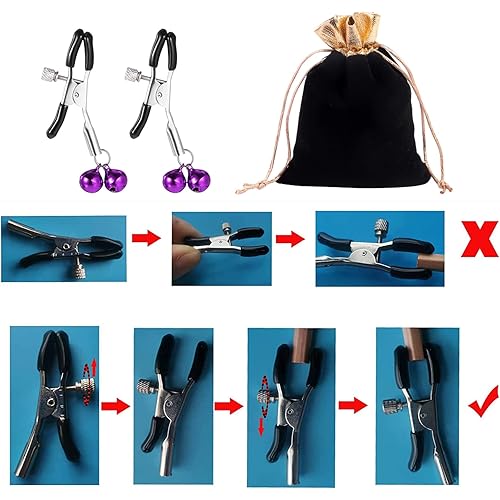 Adjustable Nipple Clips,Reusable Nipple Clamps,Breast Clip Massager Clamps Non Piercing Body Jewelry Couple Flirting ToyNipple Clips-1 Pair