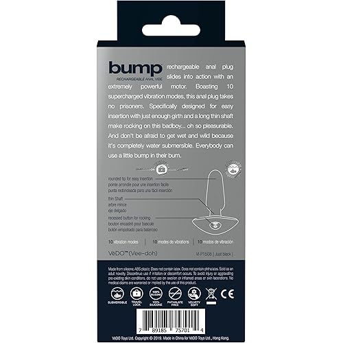 VeDO Bump Rechargeable Vibrating Waterproof Anal Vibe Just Black