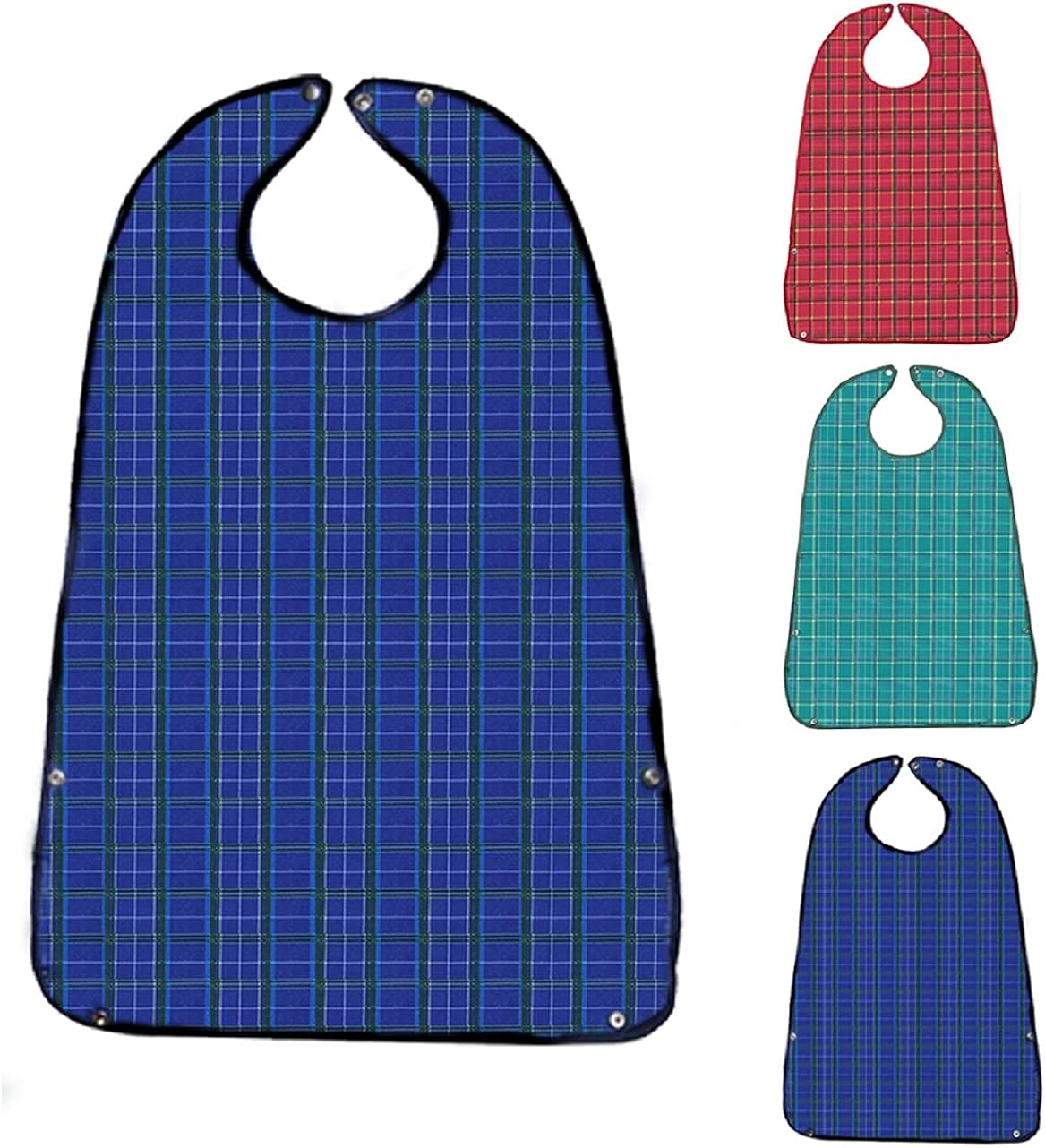3 Pack Adult Bibs for Eating, Waterproof Clothing Protector with Crumb Catcher, Machine Washable Adult Bibs for menwomen
