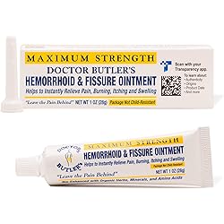 Doctor Butler's Hemorrhoid & Fissure Ointment - Hemorrhoid Treatment with Lidocaine, Aloe Vera, Amino Acids, Essential Oils, Fast Acting Hemorrhoid Cream for Itching, Swelling and Maximum Pain Relief