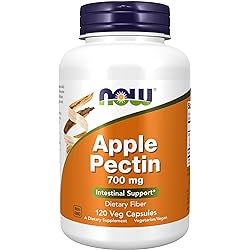 NOW Supplements, Apple Pectin 700 mg, Dietary Fiber, Intestinal Support, 120 Veg Capsules