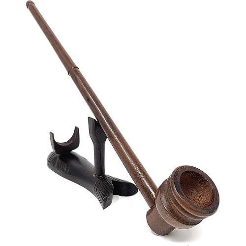 Matchpipe Churchwarden Tobacco Pipe Stand Fish Hand Carved Stand - Made specifically for Long stem Pipe 5 inches or Longer Pipes