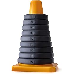 PerfectFit Brand Xact-Fit Play Zone Cock Ring Kit, Stackable, Silicone, Multiple Sizes, Firm Fit, Durable, Set of 9 Rings with Sturdy Storage Cone