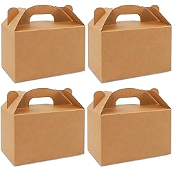 Moretoes 36 Pack Brown Goodies Boxes Dessert Boxes Treat Boxes Gable Boxes Kraft Party Favor Boxes for Keeping Candy, Popcorn,Toys,Baby Showers,Birthday Party,Wedding,6 x 3.5 x 3.5 Inches