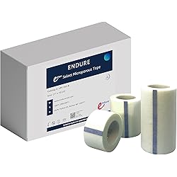 Endure Entape, Hypoallergenic Micropore Medical Paper Tape, Latex Free Adhesive Breathable Paper Tape 2 Inches Width x 10 Yards Length Box of 6 Rolls