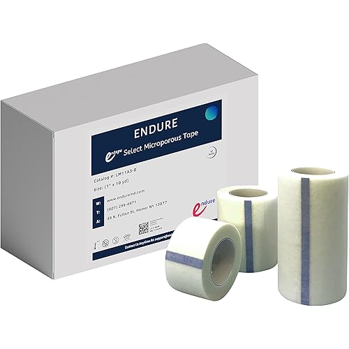 Endure Entape, Hypoallergenic Micropore Medical Paper Tape, Latex Free Adhesive Breathable Paper Tape 2 Inches Width x 10 Yards Length Box of 6 Rolls