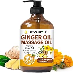 Ginger Oil,Ginger Massage Oil for Lymphatic Drainage,Arnica Oil,100% Natural Massage Oil with Grape Seed Oil Arnica Extract,Vitamin E Oil and Ginger Oil-Warming and Relaxing