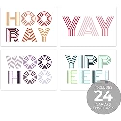 Yay, Yippee, Woohoo Congratulatory Note Cards for Every Occasion 24 Blank Note Cards
