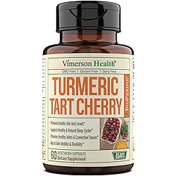 Turmeric Curcumin & Tart Cherry Extract, Celery Seed, BioPerine Dietary Supplement. Antioxidant Properties, Uric Acid, Joint Comfort & Relief, Muscle Recovery, Healthy Sleep Cycles 60 Capsules