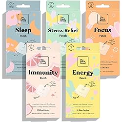 The Patch Brand Variety Pack | Supports Wellness with 5 Different Functions | All Natural Vitamins & Mineral Patch Plant Based and Cruelty Free Water Resistant Patches That Last All Day and Night