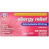 Rite Aid Antihistamine Allergy Relief with Diphenhydramine, 25 mg - 200 Count | Allergy Medicine | Easy-to-Swallow Small Tablet Size Allergy Relief | Common Cold & Respiratory Allergy Medication
