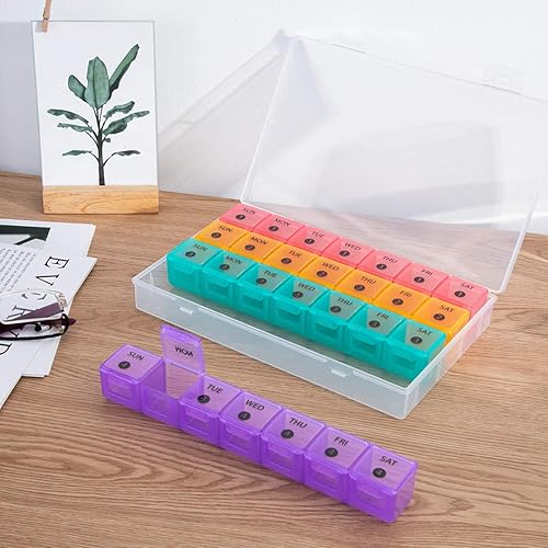 Monthly Pill Organizer 1 Time a Day with Dust-Proof Case, DANYING Extra Large 4 Weeks Pill Box Once a Day, 28 Days Pill Container 1 Per Day, Weekly Vitamin Case, Daily Medicine Organizer XL