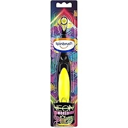 Spinbrush Neon World Kids Toothbrush, Battery-Powered Electric Toothbrush, Soft Bristles, Batteries Included, 1 ct