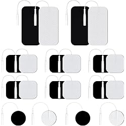 AUVON TENS Unit Replacement Pads Combination Set, 20 Packs Multiple Sizes Electrodes for TENS Unit, Reusable and Latex Free Pigtail TENS Pads for Multiple Pain Relief 2mm Connector