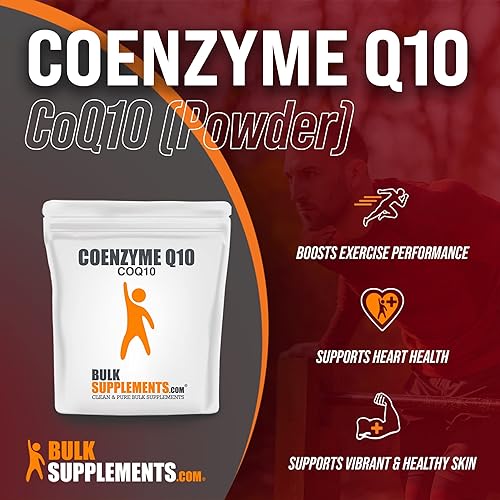 BulkSupplements.com Coenzyme Q10 Powder - Q10 Coenzyme - Antioxidants Supplement - CoQ10 Supplement - Coenzyme Q10 200mg Powder - Antioxidant Powder - Heart Health Supplements 10 Grams - 0.35 oz
