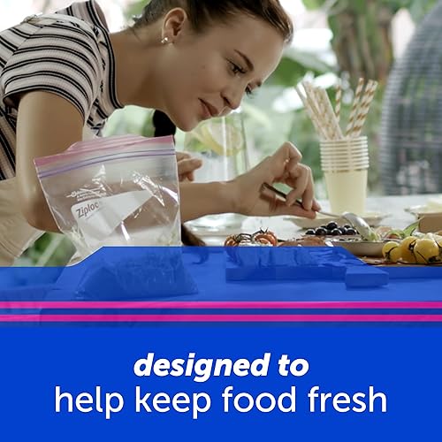Ziploc Gallon Food Storage Bags, Grip 'n Seal Technology for Easier Grip, Open, and Close, 80 Count