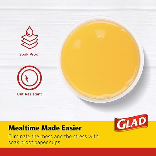 Glad Tabletop All Purpose Disposable Paper Cups with Purple Blue Flower Design for Everyday Use from Glad, 12 Oz, 50 Count | Blue Flower Paper Cups, Glad Floral Paper Drinking Cups