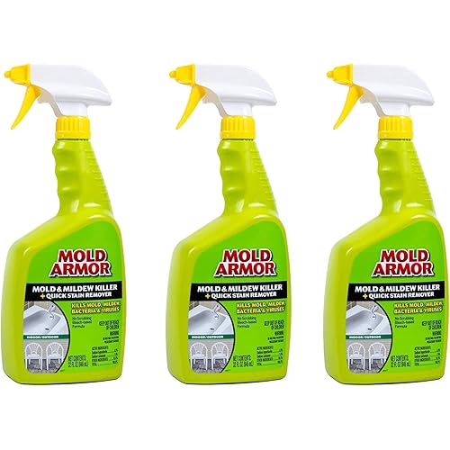 Mold Armor Home FG502 Instant Mold and Mildew Stain Remover, Trigger Spray 32 Fl Oz, Pack of 3