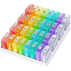 Barhon XL Pill Organizer Monthly, 30 Day Medicine Organizer One Time A Day, One Month Daily Pill Box Organizer with 32 Large Removable Compartments for Pills Vitamin Fish Oil Supplements