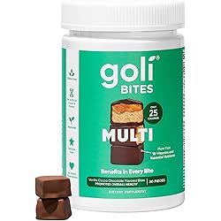 Goli® Multi Vitamin Bites - 30 Count - Milk Chocolate Vanilla Cocoa Flavor 10 Vitamins & Nutrients for Overall Health & Wellbeing, Immune Support, Nervous System Support, Bone and Muscular Health