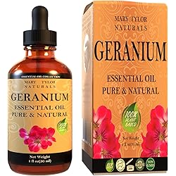 Geranium Essential Oil 1 oz, Premium Therapeutic Grade, 100% Pure and Natural, Perfect for Aromatherapy, Diffuser, DIY by Mary Tylor Naturals