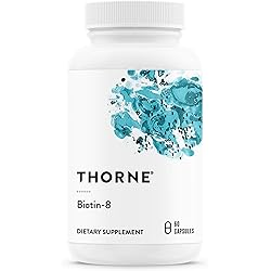 Thorne Biotin 8 - Vitamin B7 Biotin for Healthy Hair, Nails, and Skin - 60 Capsules