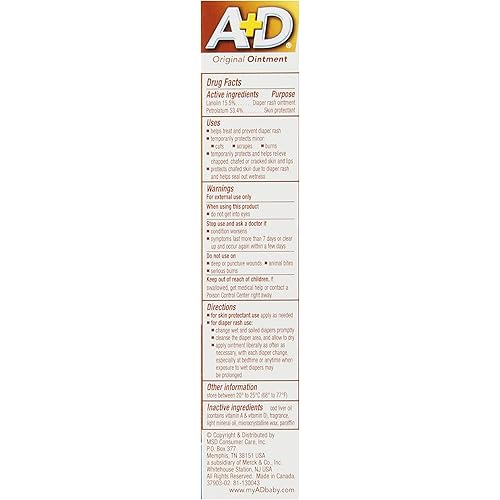 A & D Diaper Rash Ointment & Skin Protectant, Original -1.5 ounces