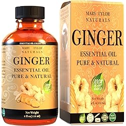 Ginger Essential Oil 4 oz, Premium Therapeutic Grade, 100% Pure and Natural, Perfect for Aromatherapy, Diffuser, DIY by Mary Tylor Naturals