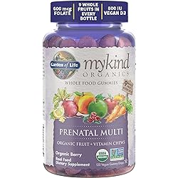 Organics Prenatal Gummy Vitamins - Berry - Organic, Non-GMO, Vegan, Kosher Complete Multi - Methyl B12, D3 & Folate - Gluten, Soy & Dairy Free - 120 Real Fruit Chew Gummies