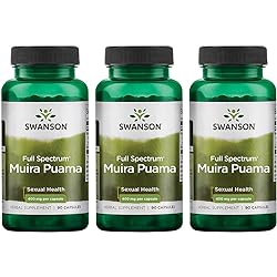 Swanson Muira Puama Root Sexual Health Virility Libido Boost Support Men's Women's Supplement 400 mg 90 Capsules 3 Pack