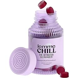 Lemme Chill Stress Relief Gummies with 300mg KSM-66 Ashwagandha, Lemon Balm, Passionflower & Goji to Support Relaxation, Healthy Cortisol & Sleep - Vegan, Gluten-Free, Non-GMO, Mixed Berry 60 Count