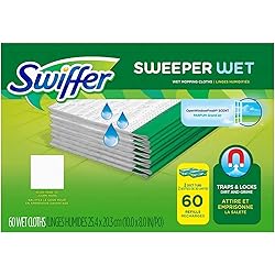 Swiffer Sweeper Wet Cloth Refill, White 60 Count