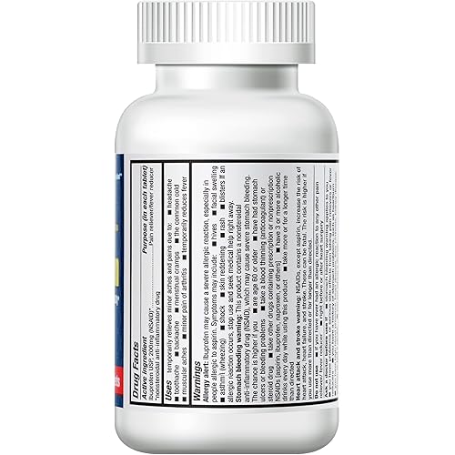 HealthA2Z® Ibuprofen 200mg | 500 Counts | Pain Relief | Body Aches | Headache | Arthritis | Cramps | Back Pain | Fever Reducer