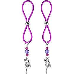Bijoux De Nip Nipple Halos Fairy Charm Purple Beads Silicone Band, 1.5 Ounce