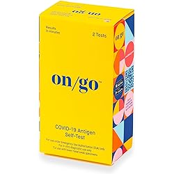 OnGo COVID-19 Antigen Self-Test Kit with Test-to-Treat App, 1 Pack, 2 Tests Total, 10-Minute Results, FDA EUA Authorized, Easy to Use at Home, Fast and Accurate