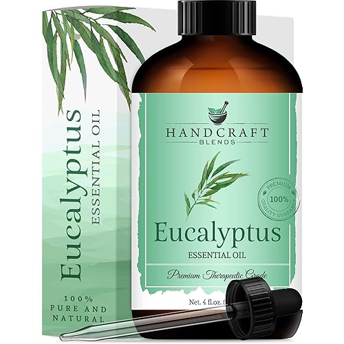 Handcraft Eucalyptus Essential Oil - 100% Pure & Natural - Premium Therapeutic Grade with Premium Glass Dropper - Huge 4 fl. Oz