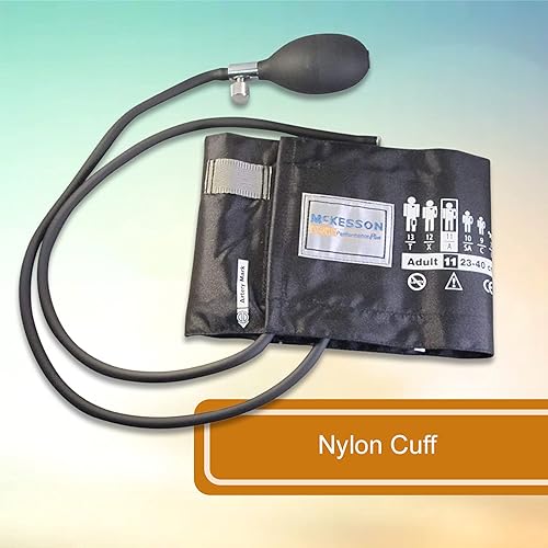 McKesson LUMEON Blood Pressure Cuff and Bulb, Black, Adult Medium, 23 cm to 40 cm, 1 Count