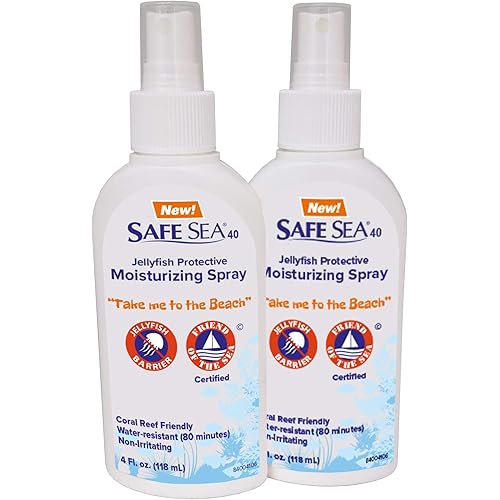 Safe Sea Anti-Jellyfish Sting Protective Spray- Hypoallergenic Jellyfish & Sea Lice Sunscreen for Safer Sea 2 Pack