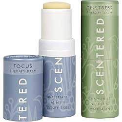 Scentered DE-Stress & Focus Aromatherapy Balm Stick Bundle - Set of 2 - Supports Relaxation & Calmness - Promotes Concentration & Clarity