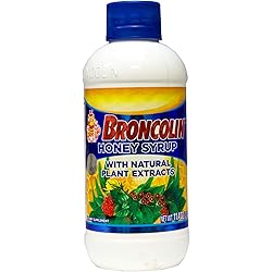 Broncolin Honey Syrup with Natural Plant Extracts, Helps Relieve Cough, 11.4 Oz, Bottle