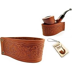 New Genuine Leather Pipe Stand Rack Holder Rest for Tobacco Smoking Pipe, Fits Most Pipes, Handmade Big