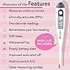 Digital Basal Thermometer, 1100th Degree High Precision, Quick 60-Sec Reading, Memory Recall, Accurate BBT Thermometer for Natural Ovulation Tracking by iProven