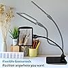 MagniPros 3X Magnifying Glass with Light and Stand, Flexible Gooseneck Magnifying Desk Lamp wUSB Fast Charge & Tablet Stands for Reading Fine Print, Painting, Sewing, Crafts & Close Work